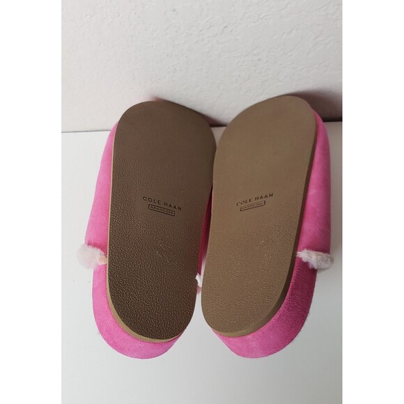 Cole Haan Womens Slip On Ada Mule Pink Suede Shoes Gold Tone Horsebit 9 10B - Picture 3 of 10